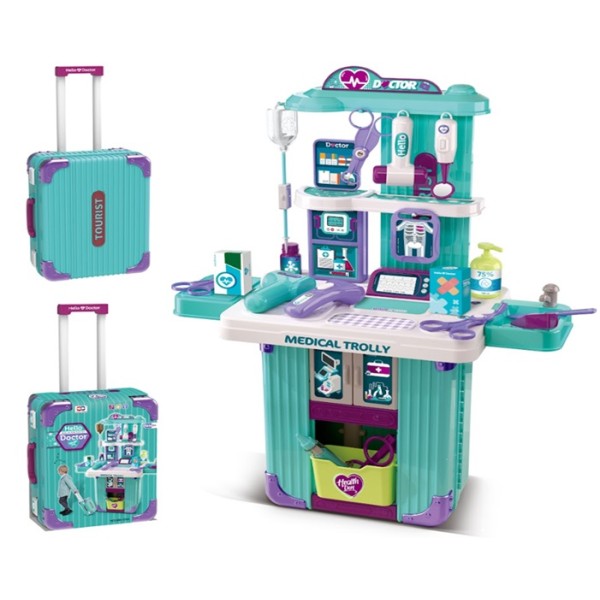 XC Toys Hello Doctor Medical Trolley Case Playset - 008-105A