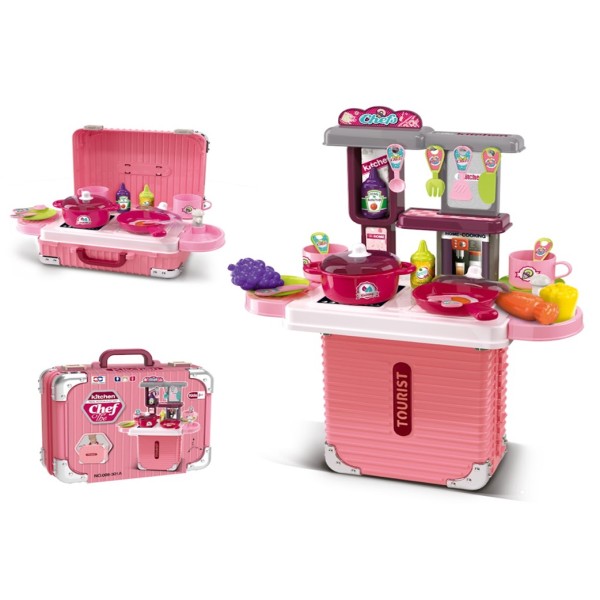 XC Toys Hello Chef Kitchen/Cutlery Suitcase Toy - 008-301A
