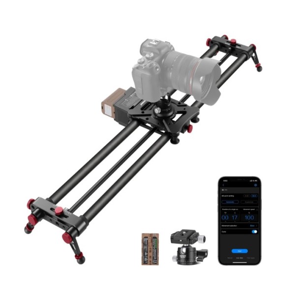 Neewer ER1 80cm Motorized Carbon Fiber Camera Slider with F750 Battery - 10100620