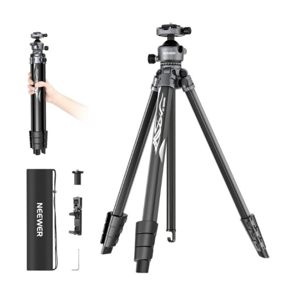 Neewer LT07 61" Aluminum Travel Tripod with Ball Head - 10103491
