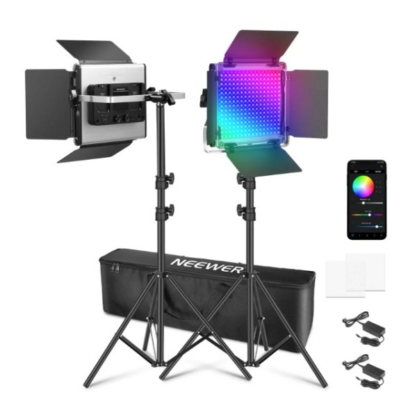 Neewer 2 Pack Upgraded RGB660 PRO II LED Video Light Kit - 10105683