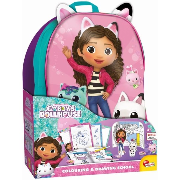 Gabby's Dollhouse Colouring and Drawing School Backpack - 106288-T