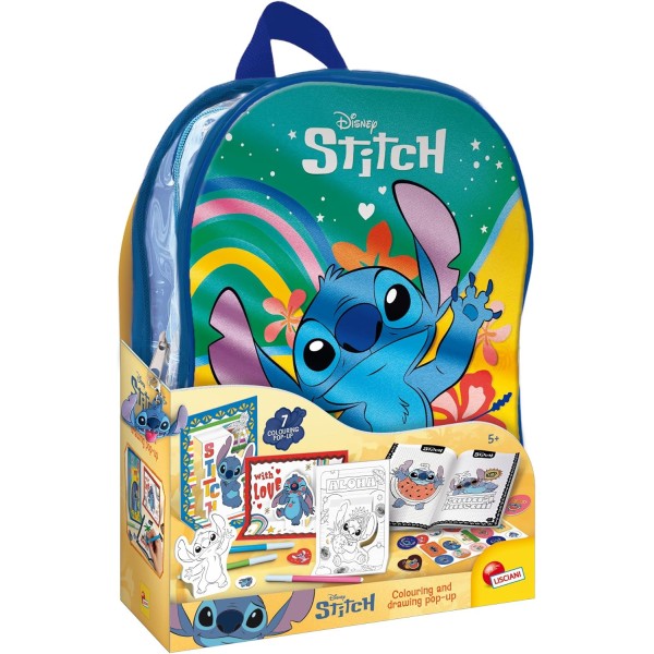 Disney Stitch Backpack with Stitch Colouring Set - 110674-T