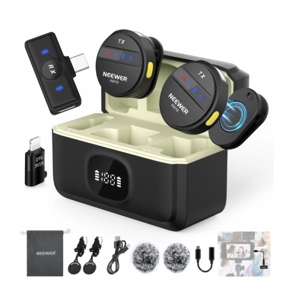 Neewer KM18 Wireless Lavalier Lapel Microphone for Smartphone/PC - 21000184