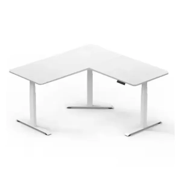 Gamvity L-Shape Electric Adjustable Standing Desk (1000x1750mm) - White