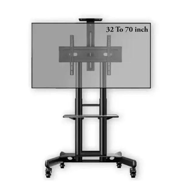 Gamvity Trolley With Wheels Adjustable Height Mobile TV Mount Stand 32-70inch - 36609