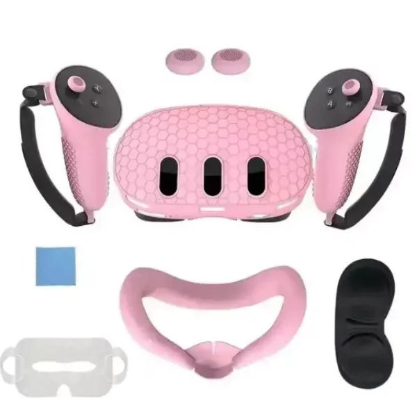 Oculus Silicone Kit for Meta Quest 3 with PP Bag - Pink