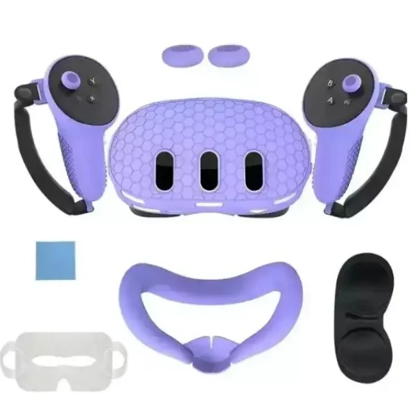 Oculus Silicone Kit for Meta Quest 3 with PP Bag - Purple
