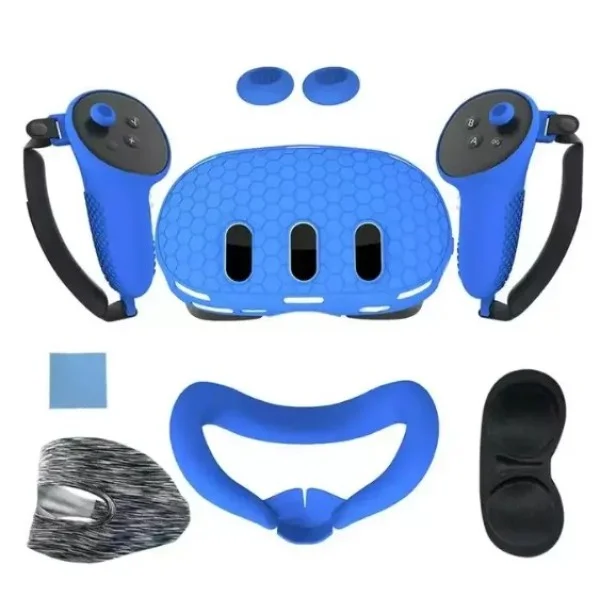 Oculus Silicone Kit 7 In 1 For Meta Quest 3 With Pp Bag - Blue