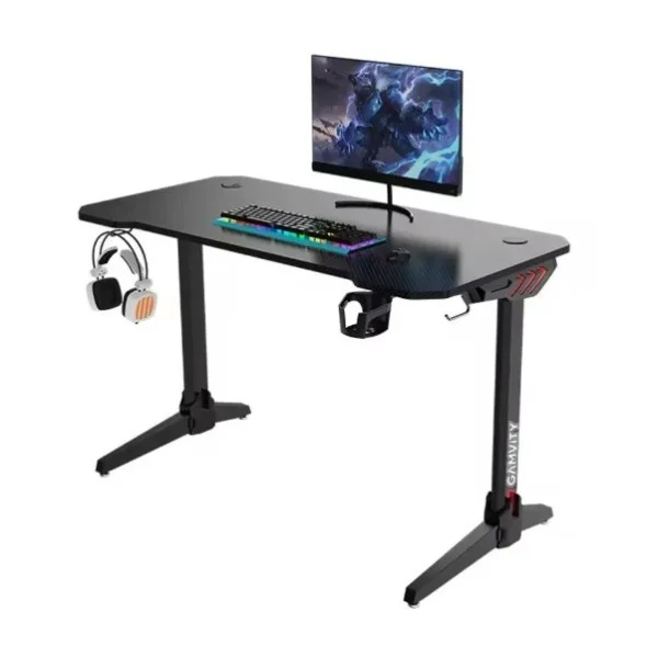 Gamvity Professional Gaming Desk with RGB LED Lights - Black