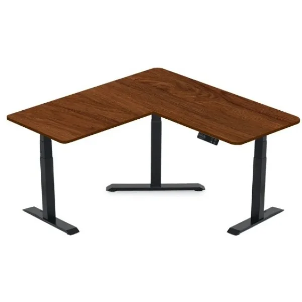 Gamvity L-Shape Electric Adjustable Standing Desk (1000x1750mm) - Walnut