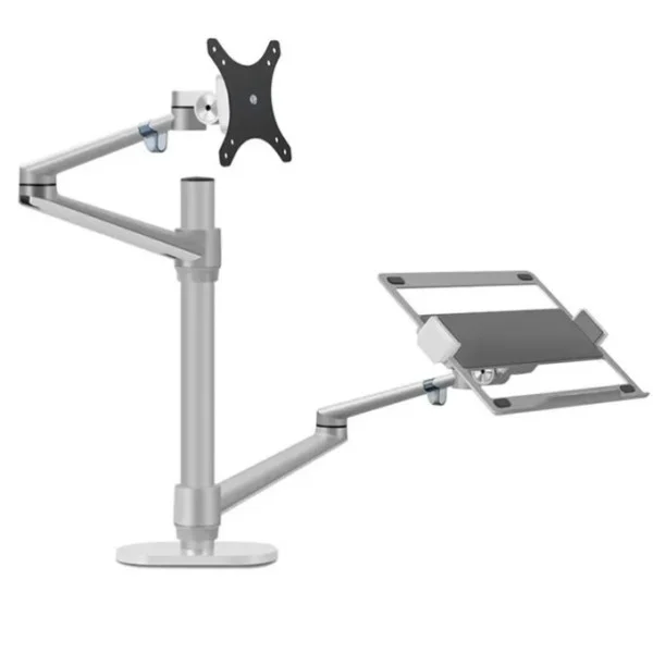Gamvity Aluminum 2 in 1 Monitor Arm, Laptop Stand 17" - 27" - Silver