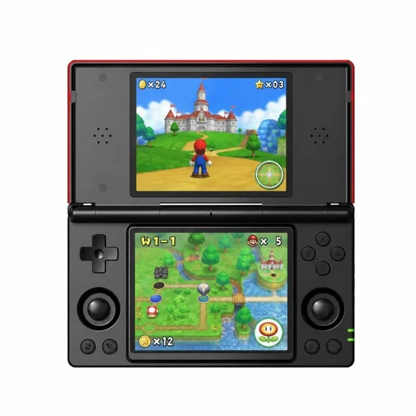 Anbernic RG DS Clamshell Retro Handheld Console 128GB - Black & Crimson Red