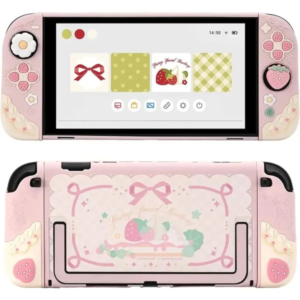 GeekShare Strawberry Protective Case for Nintendo Switch 2 - Pink