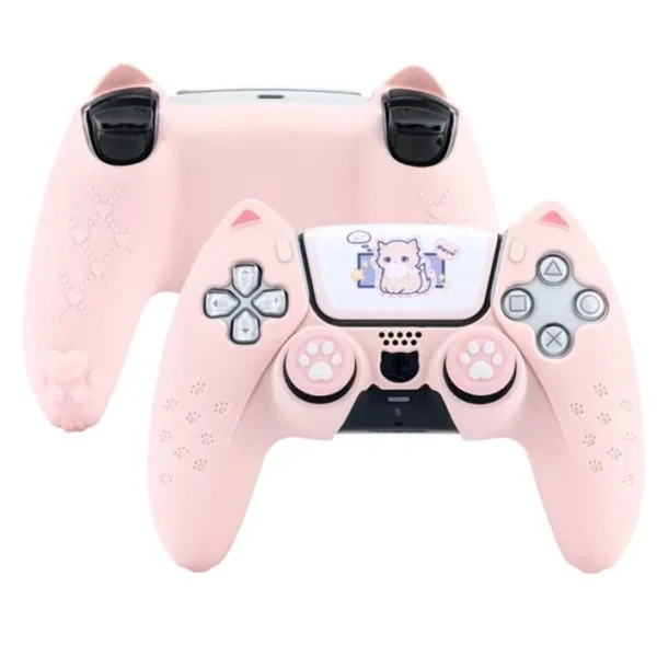 GeekShare Silicone Protective Case For PS5 DualSense Controller - Cat Paw Pink