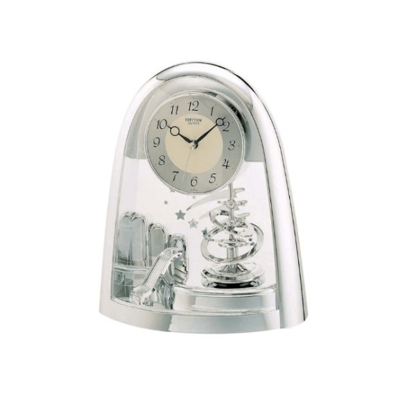 Rhythm Contemporary Motion Clock, Silver - 4SG607WS19