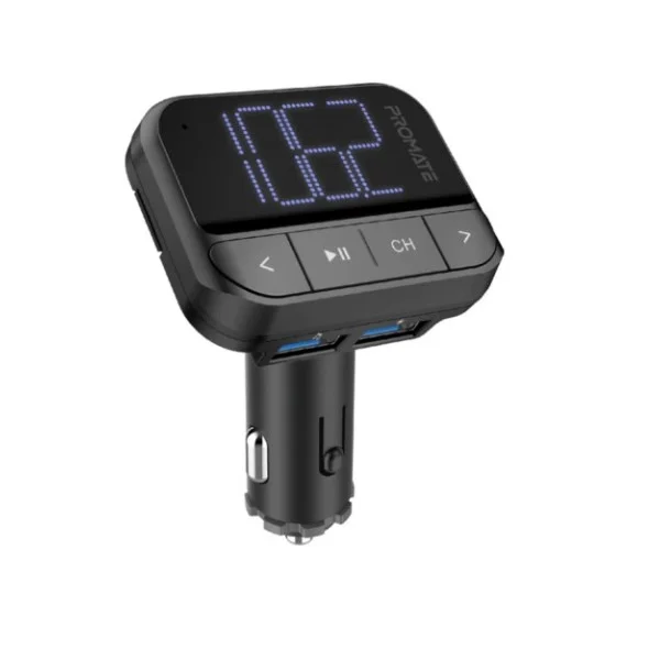 Promate In-Car FM Transmitter with Dual USB Ports - ezFM-2