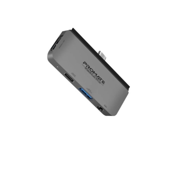 Promate 4-in-1 USB-C Multimedia Hub with 100W Power Delivery - PadHub-Pro