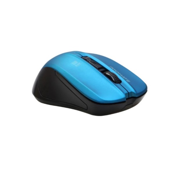 Promate Comfort Performance Wireless Ergonomic Mouse, Blue - Contour