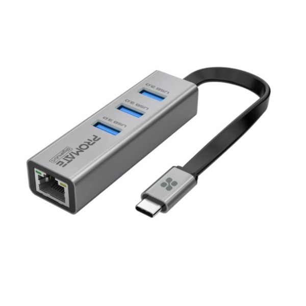 Promate Multi-Port USB-C Hub with Ethernet Adapter - GigaHub-C