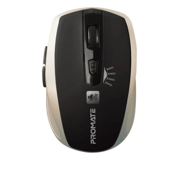 Promate Silent Switch Streamlined Wireless Mouse, Gold - Breeze