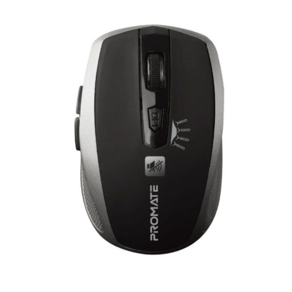 Promate Silent Switch Streamlined Wireless Mouse, Silver - Breeze