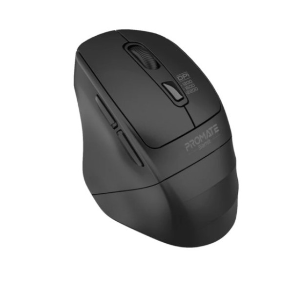 Promate 2.4GHz Ergonomic 2200 DPI Silent Click Wireless Mouse, Black - Samit