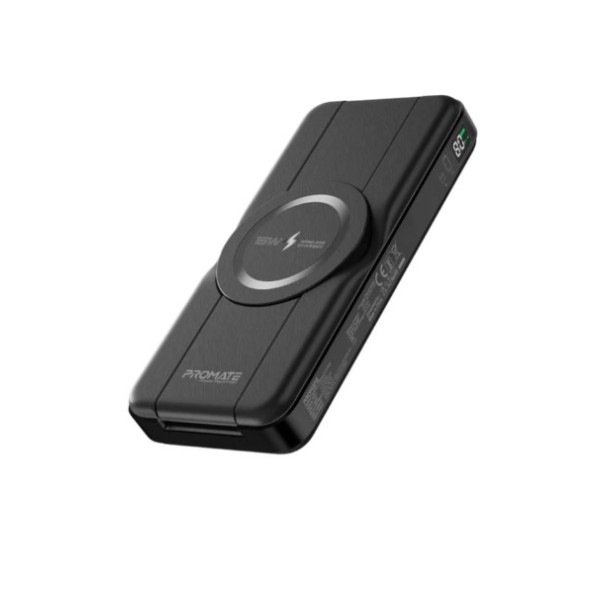 Promate 10,000mAh 5-in-1 Foldable MagSafe Compatible Wireless Charging Power Bank - PowerPack-Fold