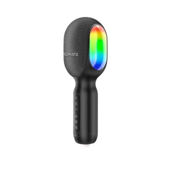 Promate 5-in-1 Wireless Karaoke Microphone & Speaker with Dynamic RGB Lights, Black -  VocalMic