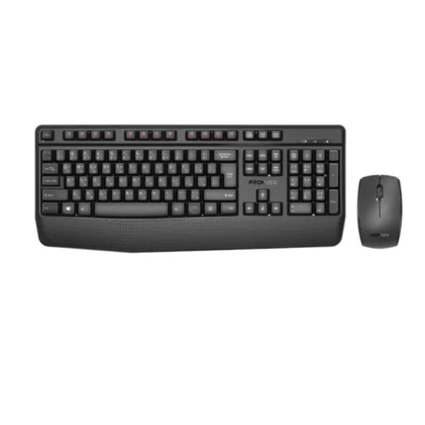 Promate Ergonomic Wireless Multimedia Keyboard with Palm Rest and Ambidextrous Mouse - PROCOMBO-14