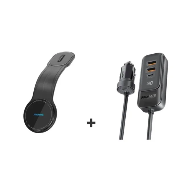 Bundle of Promate 15W Smartphone Charging Mount with RapidCharge&trade; Car Charger