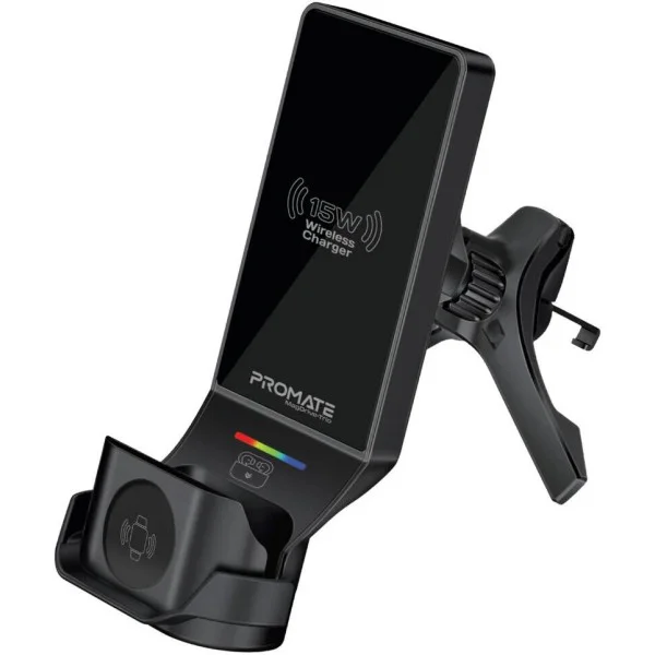Promate 3-in-1 MagSafe Compatible Car Wireless Charging Station - MagDrive-Trio