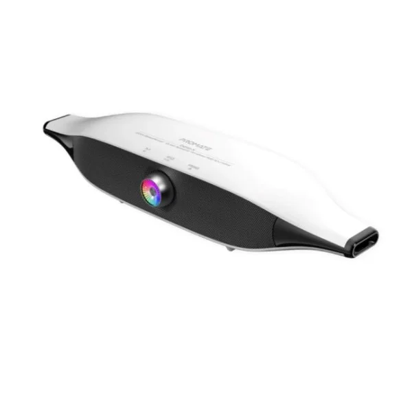 Promate 20W BassBoost&trade; Quad Speaker Wireless RGB Soundbar, White - Delta-X