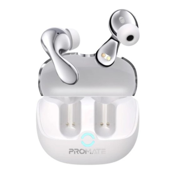Promate High-Definition Hybrid ANC TWS Earbuds with intellitouch, White