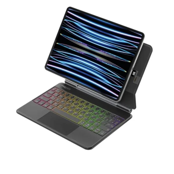 Promate Folio Touch Wireless iPad Keyboard Case with Backlight and Smart Connector - FlexKeys-11Pro