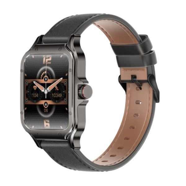 Promate ActivLife Curved AMOLED Screen Smartwatch with Bluetooth Calling, Black