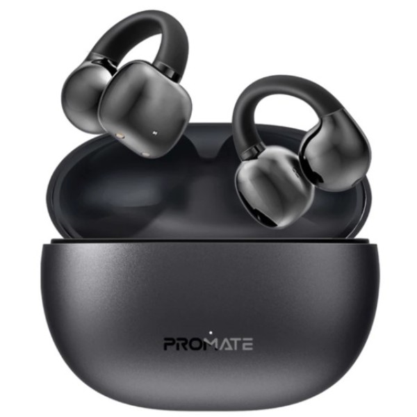 Promate AudioFit&trade; Open Ear Clip on TWS Earbuds with IntelliTouch, Black