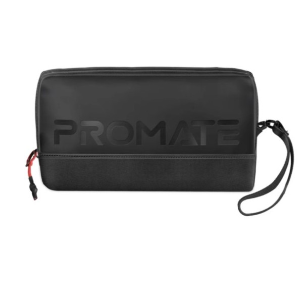 Promate Lightweight Tech Essential Organizer Pouch Bag with Multiple Pockets, Black - Vali