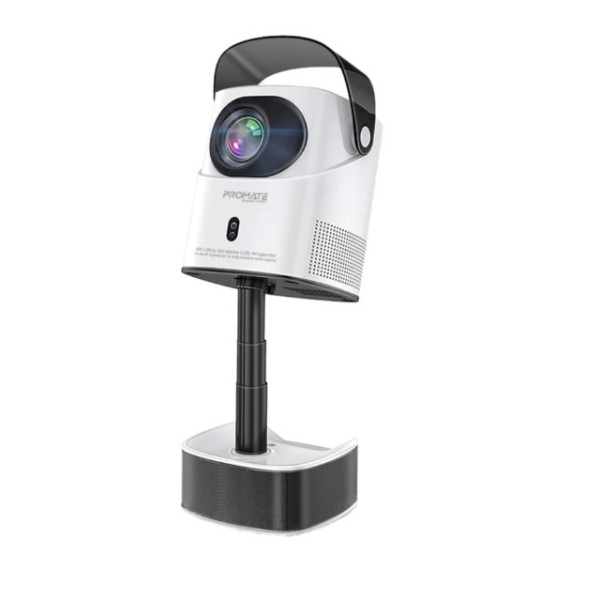 Promate 4K Ultra HD Wireless LCD Projector with Built-In Speaker & Monopod Stand - BEAMER-A250.UK