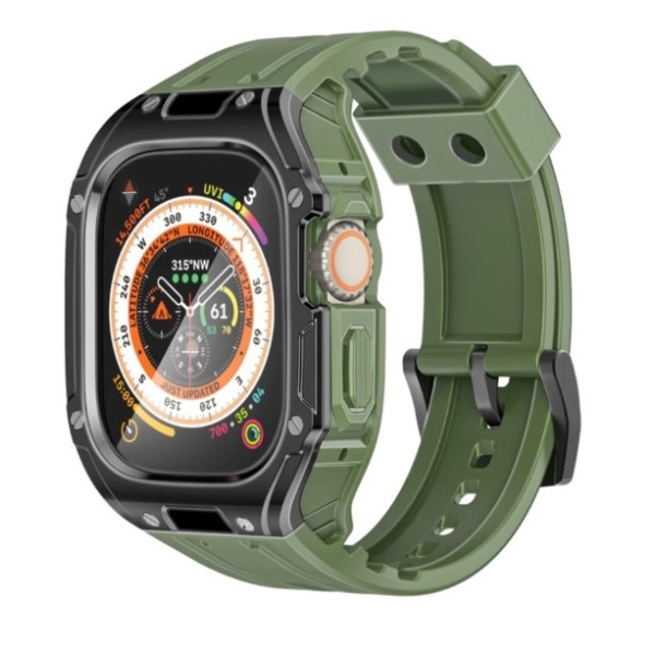 Promate Durable Protection Apple Watch Case with TPU Watch Band, Midnight Green