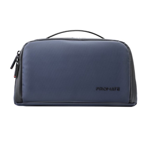 Promate Large Capacity Tech Accessory Pouch with Multiple Compartments, Blue - Velura