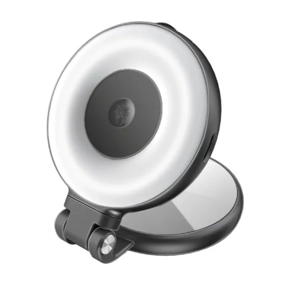 Promate 360&deg; Rotatable Ultra-Slim MagSafe Compatible Rechargeable LED Ring Light, Black - Maghalo Pro