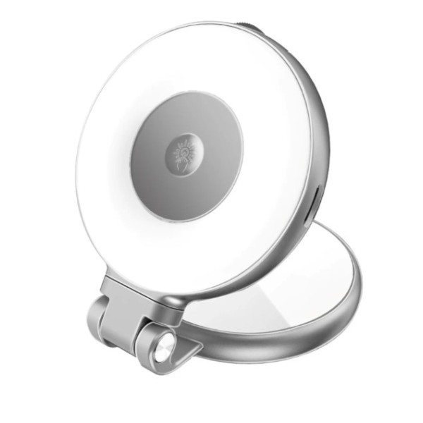 Promate 360&deg; Rotatable Ultra-Slim MagSafe Compatible Rechargeable LED Ring Light, Grey - Maghalo Pro