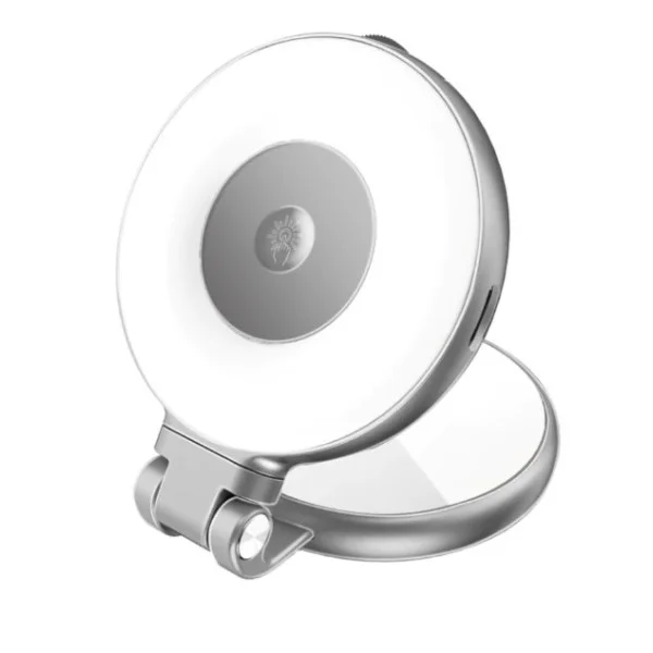 Promate 360&deg; Rotatable Ultra-Slim MagSafe Compatible Rechargeable LED Ring Light, Grey - Maghalo Pro