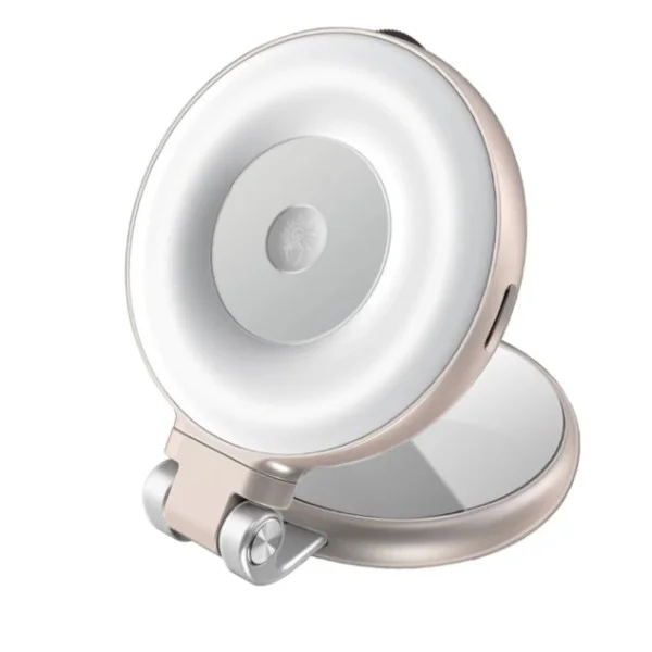 Promate 360&deg; Rotatable Ultra-Slim MagSafe Compatible Rechargeable LED Ring Light, Rose Gold - Maghalo Pro