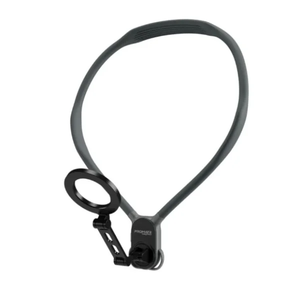 Promate Flexible Neckband MagSafe Compatible Phone Mount for Handsfree POV, Black - MagView