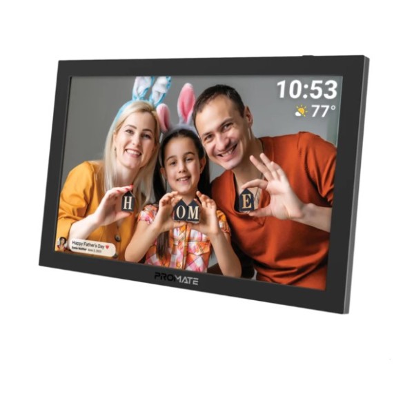 Promate 10.1" Vibrant Full HD Smart Multimedia Wi-Fi Digital Photo Frame, Black - Memoria-10