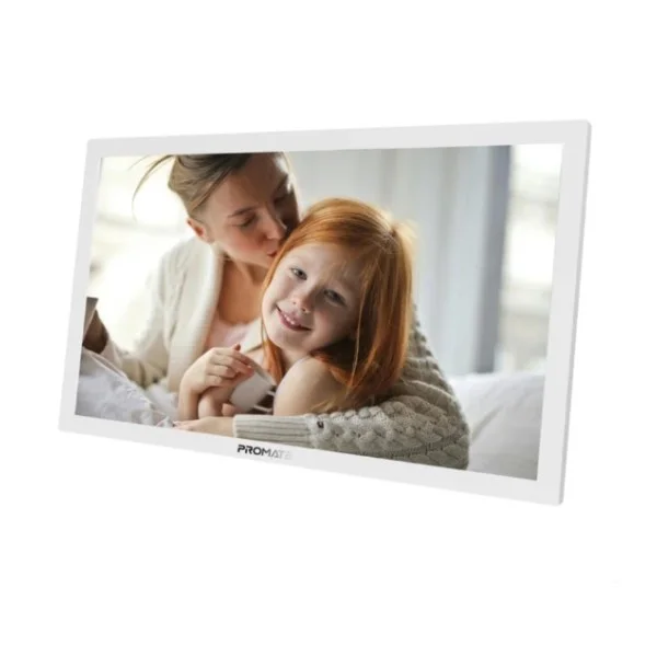 Promate 15.6" Vibrant Full HD Smart Multimedia Wi-Fi Digital Photo Frame, White - Memoria-15