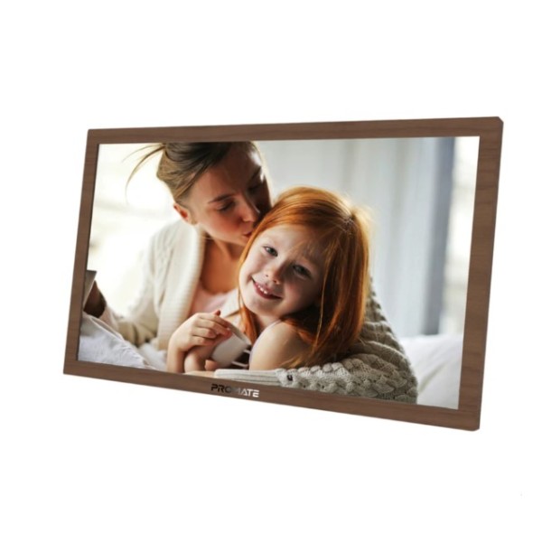 Promate 15.6" Vibrant Full HD Smart Multimedia Wi-Fi Digital Photo Frame, Pine - Memoria-15