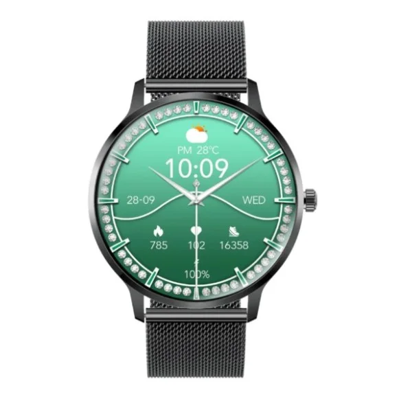 Promate AMOLED 1.32" Curved Screen Fitness Tracker Smartwatch, Black